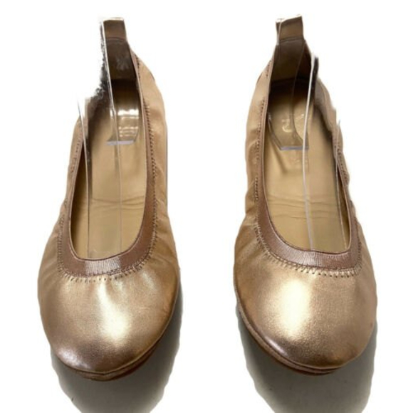 Yosi Samra Samara Rose Gold Leather Slop On Ballet Flats Size 8